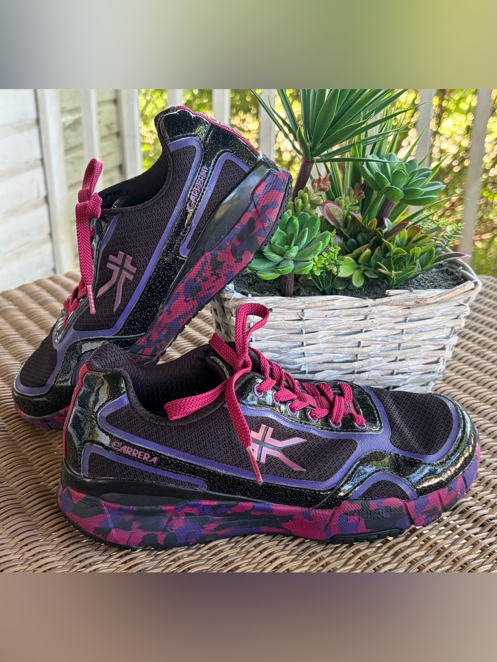 Kuru Carrera Women's Black, Purple & Pink Sport Sneakers